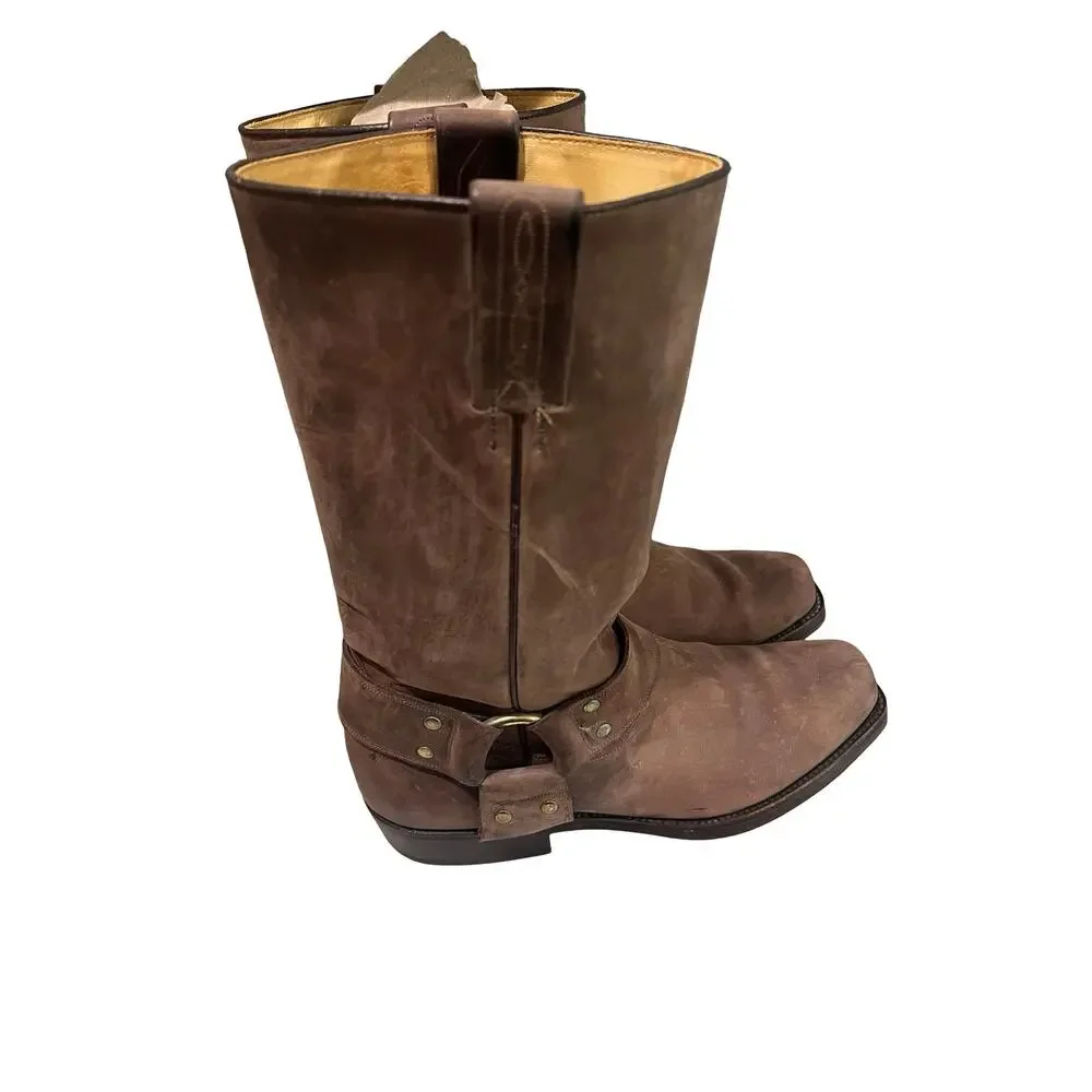 Tony Mora 1195 Men’s EU 42 Brown Leather Harness Biker Western Boots Spain